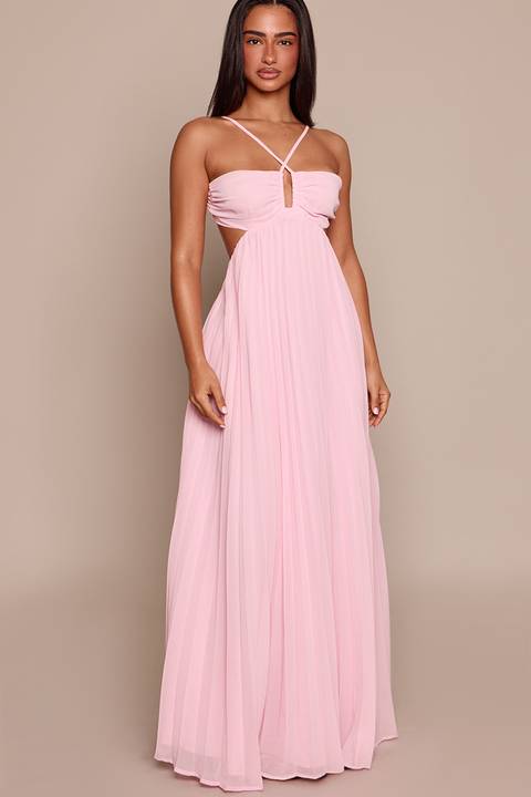 Halter Yaka Saten Maxi Elbise - Yeşil 36 7